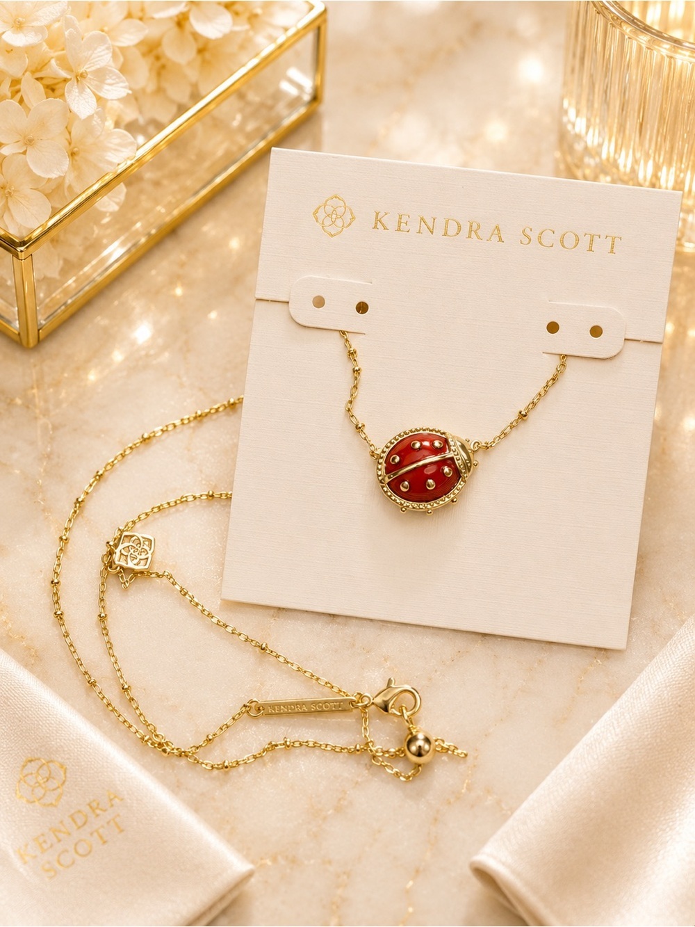 Kendra Scott Gold Red Ladybug Pendant Necklace 🐞✨